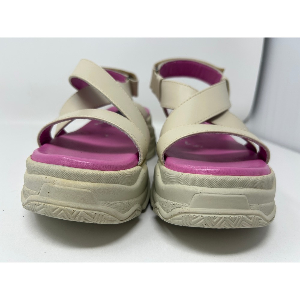 Seychelles Women Cream Pink Platform Sandals Chunky Strappy Sporty Hook Loop 10 - Picture 5 of 10